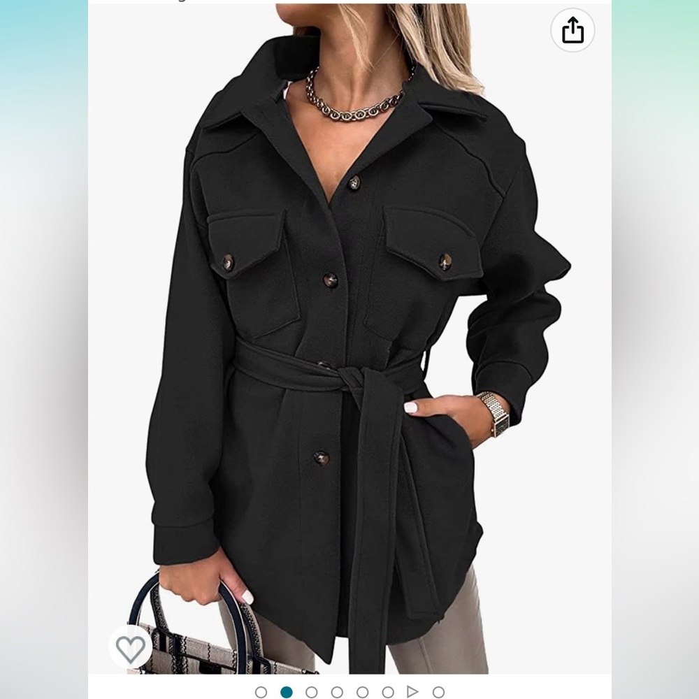 Women’s Button Down Shacket Jacket With Pockets - image 2